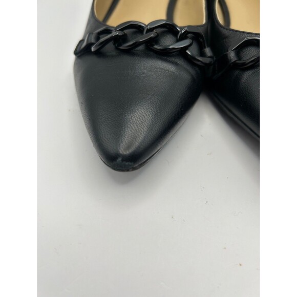 Naturalizer Becca Women's Chain Pumps Leather Black Matte Size 8 WIDE - Picture 6 of 9